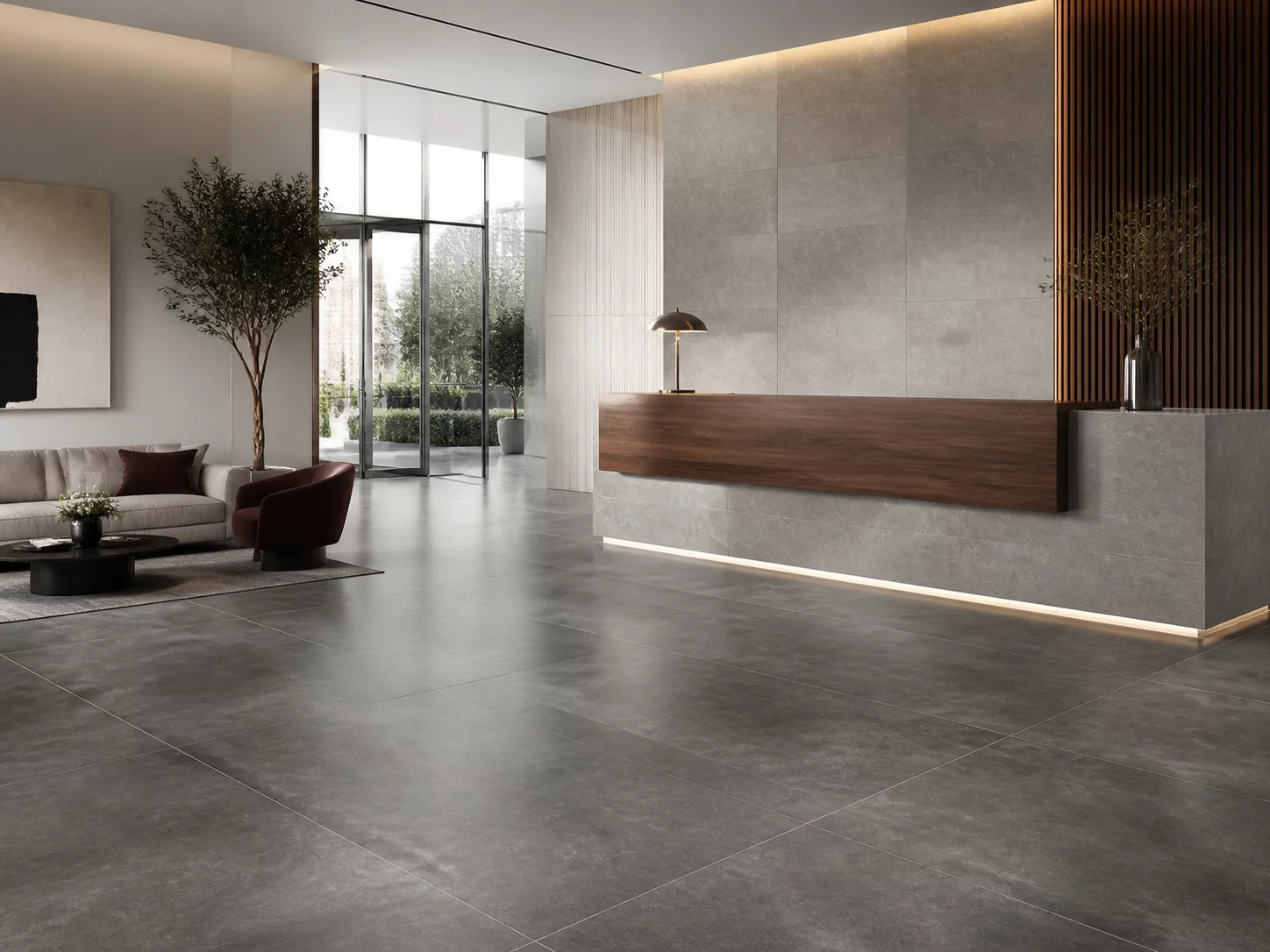 Durable commercial lobby tiles
