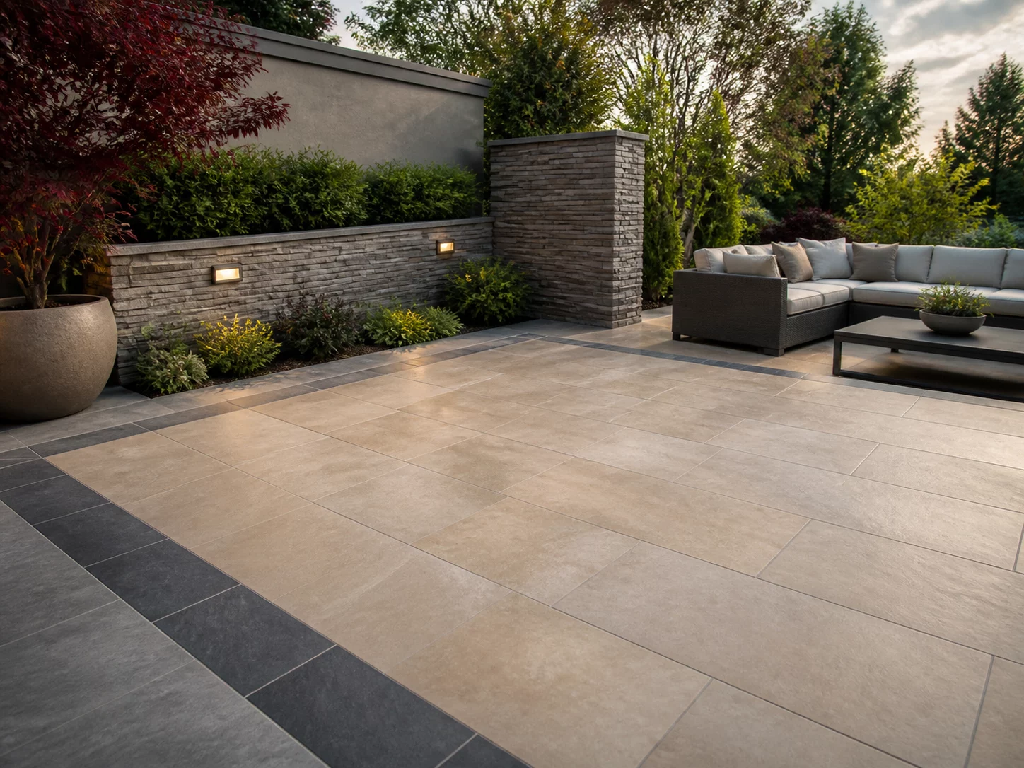 Anti-skid outdoor patio tiles